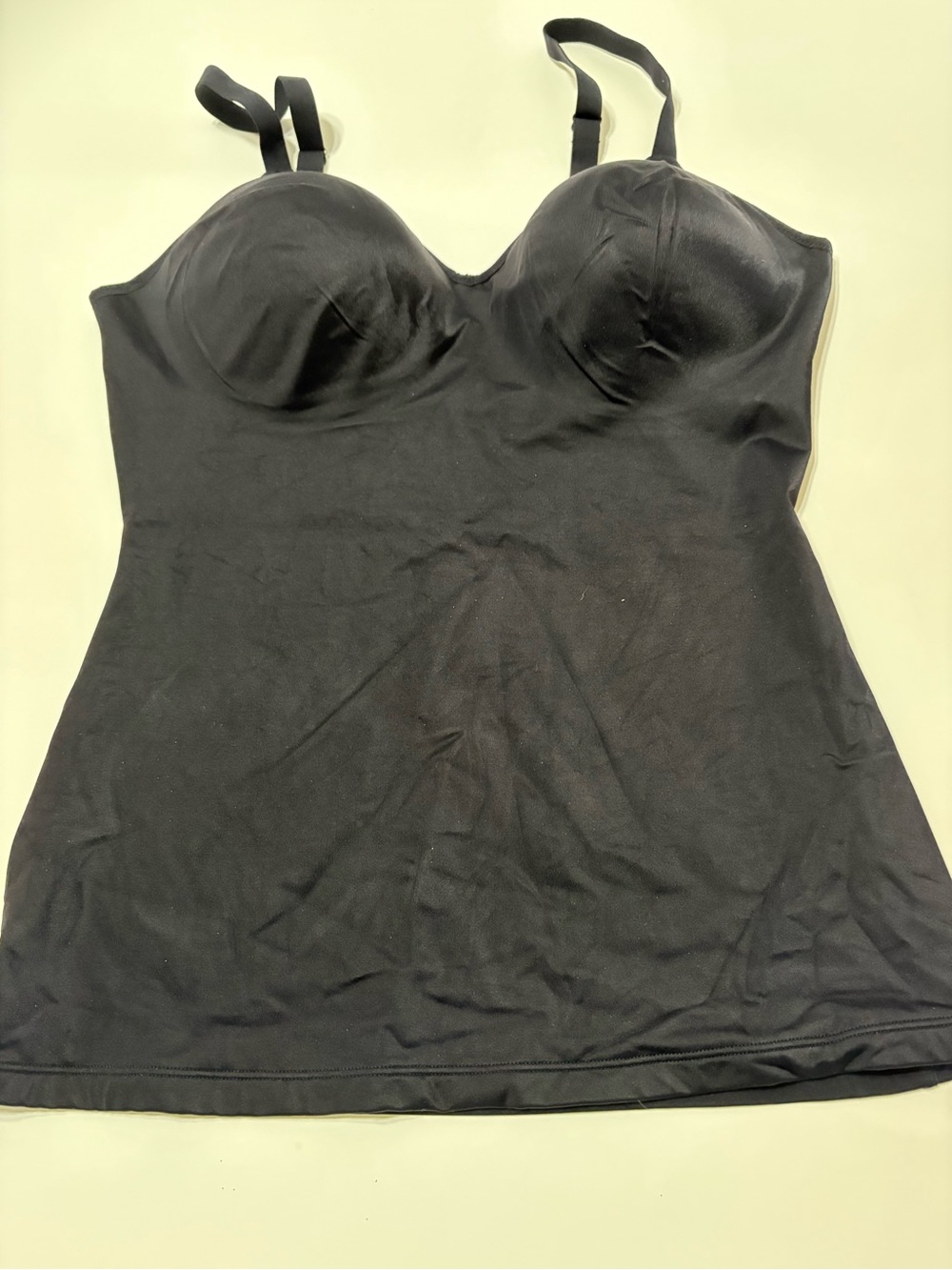 Vanity Fair Black Shaping Camisole with Built-In Cups and Adjustable Straps
